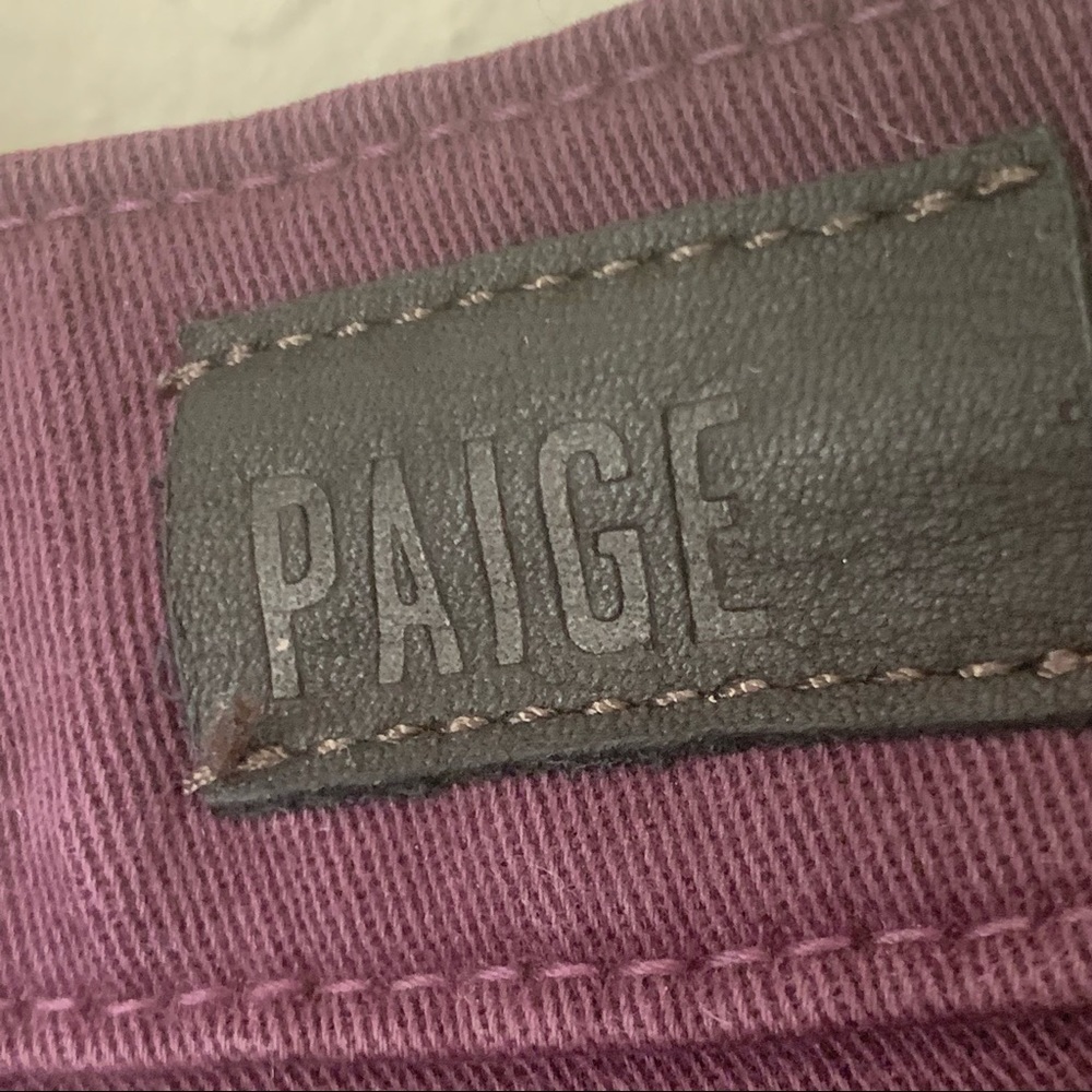 PAIGE Verdugo Ankle Skinny Jeans Autumn Plum Maroon Purple Size 29 - Picture 11 of 13